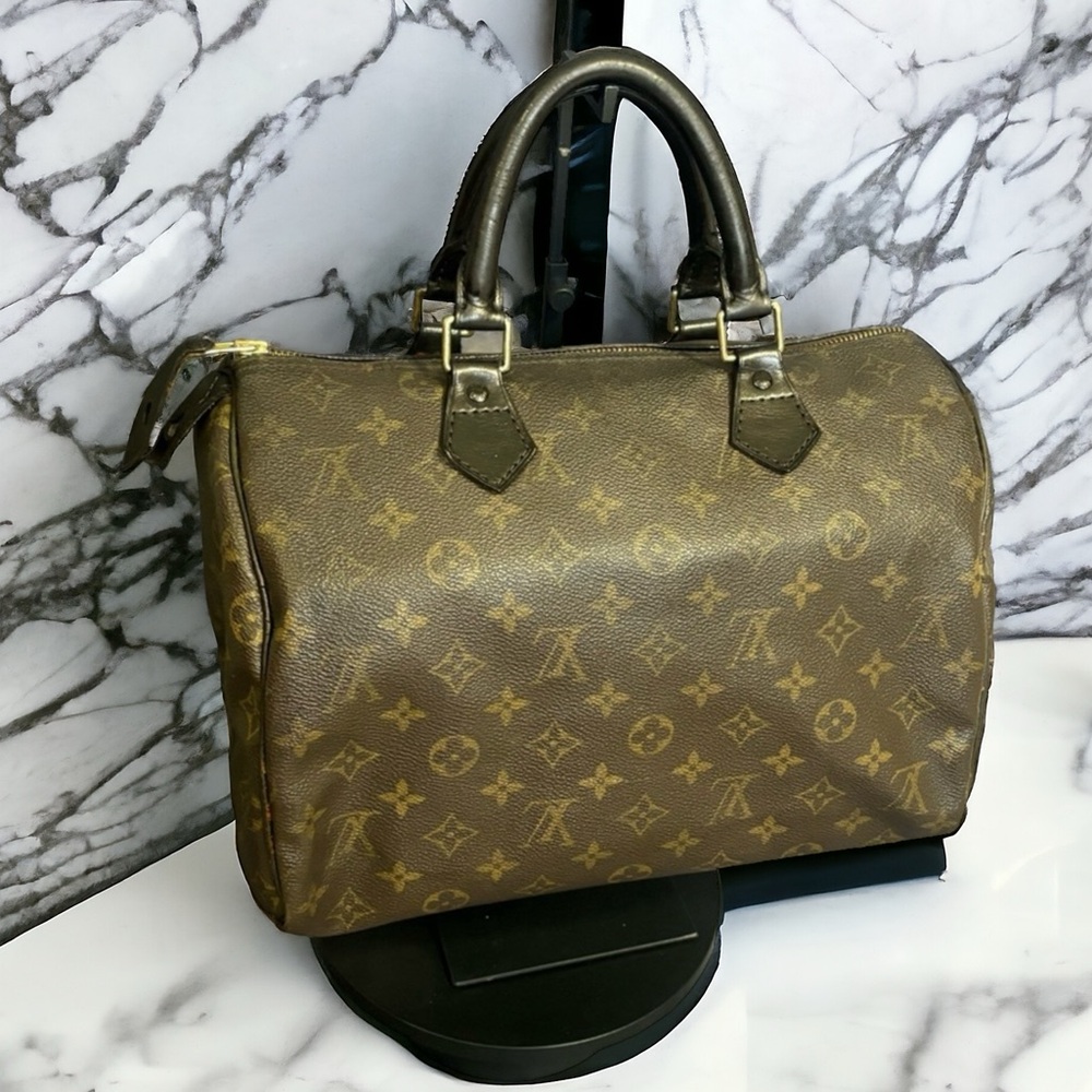 Sold - Black & Brown Monogram Vintage Louis Vuitton Speedy 30